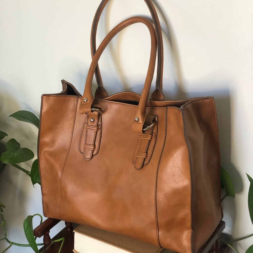 Merona Large Carry-All Commuter Tote - Tan/Brown - NWT